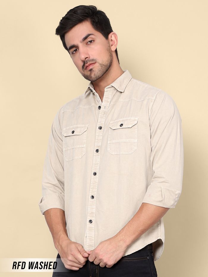 Buy Creamy White RFD Cotton Shirt for Men Online in India Beyoung