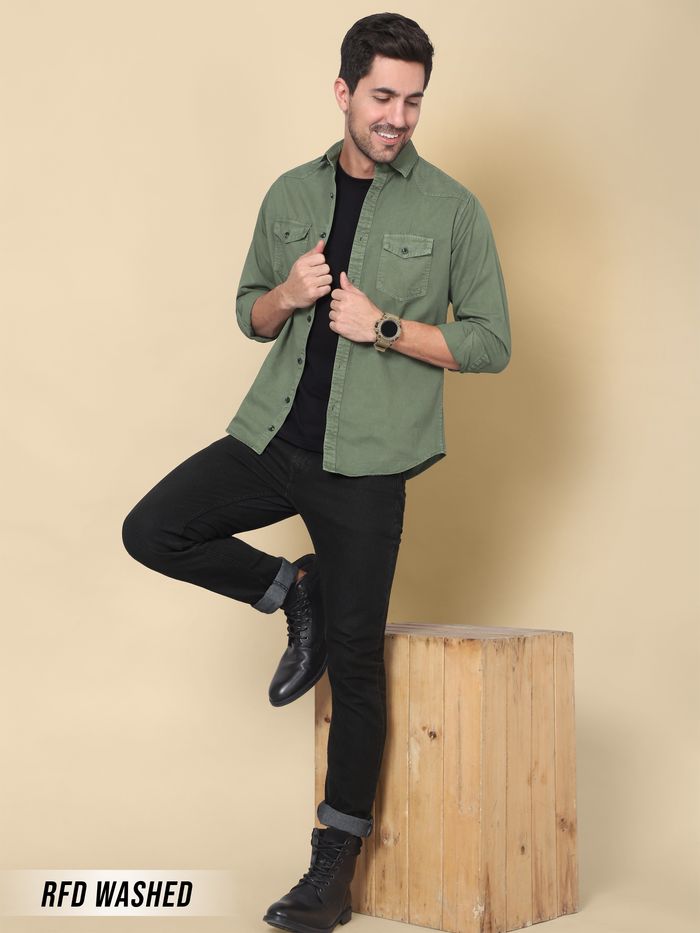 shirt men green
