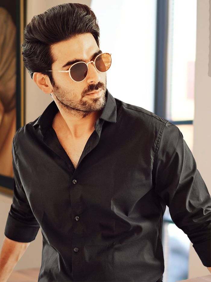 Mens black formal top