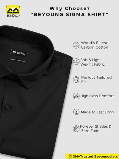 Lunar Black - Formal Shirts For Men Men Black Formal Shirt