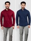 Pack of 2 - Burgundy and Navy Blue Shirts Combo
