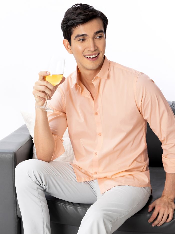 Mens orange formal shirt online