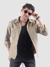 Beige Shoulder Flap Cotton Shirt