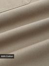 Beige Shoulder Flap Cotton Shirt