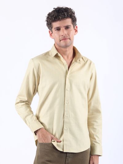 Cream Textured Cotton Shirt Cream Textured Cotton Shirt