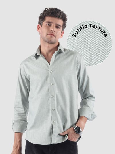 Grey Textured Cotton Shirt