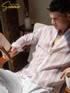 Light Pink Stripe Mandarin Collar Shirt