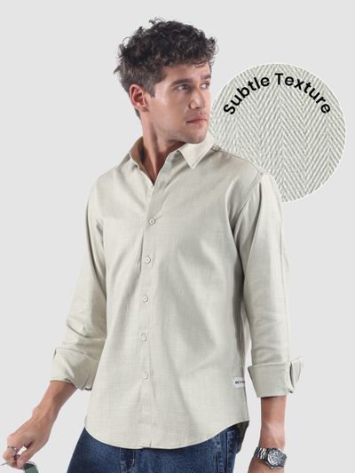 Pastle Green Textured Cotton Shirt