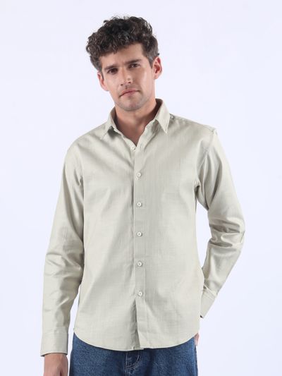 Pastle Green Textured Cotton Shirt Pastle Green Textured Cotton Shirt