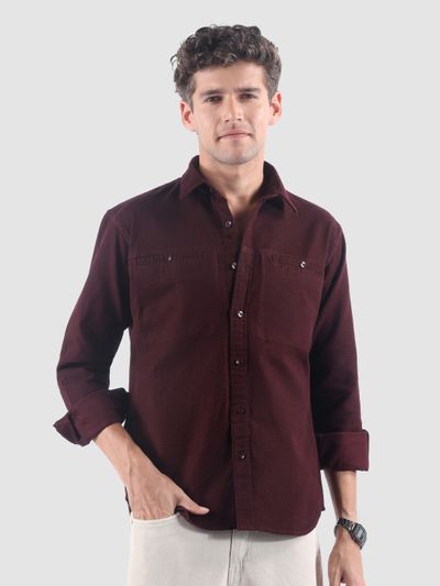 Wine Welt Pocketed Shirt
