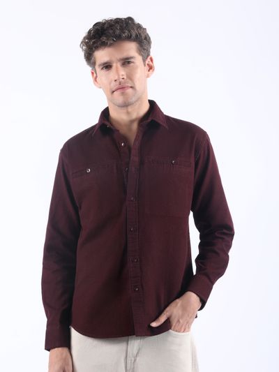 Wine Welt Pocketed Shirt