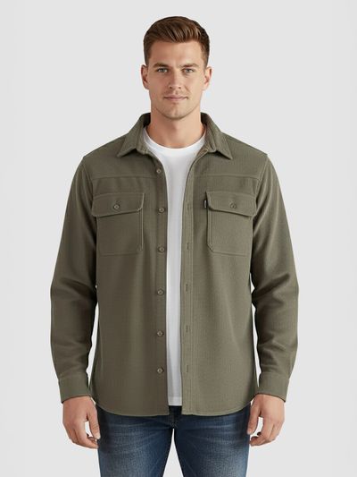 Dusty Olive Dual Pocket Corduroy Shirt Dusty Olive Dual Pocket Corduroy Shirt