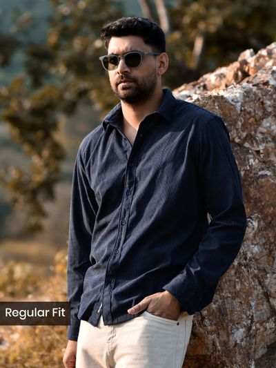 Navy Solid Corduroy Shirt Navy Solid Corduroy Shirt