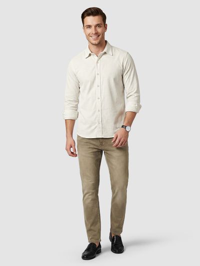 Off White Solid Corduroy Shirt Off White Solid Corduroy Shirt