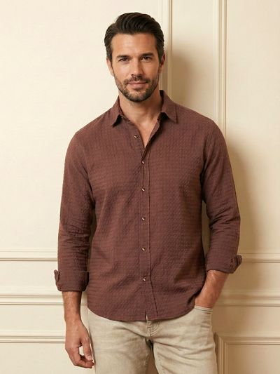 Shop online for men's textured shirts for casual comfort, 