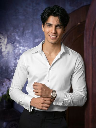 White Double Cuff Satin Shirt