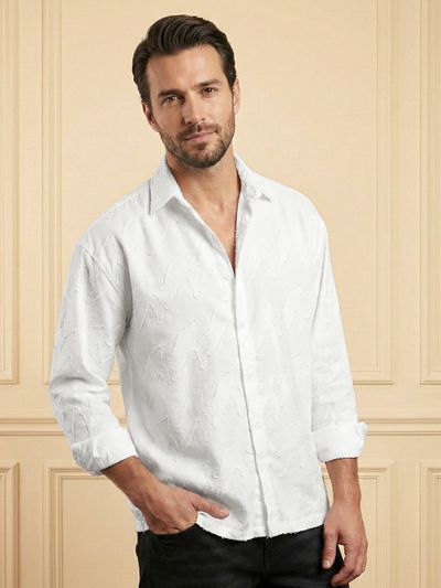 White Fur Abstract Textured Shirt
