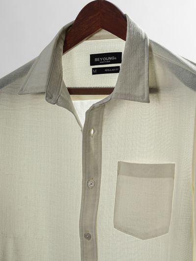 Cream Linen Textured Shirt Cream Linen Textured Shirt
