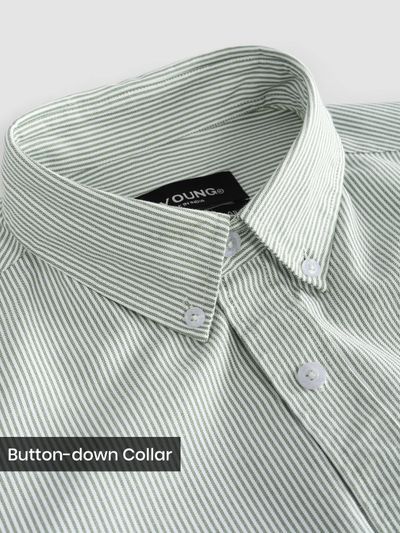 Green Oxford Striped Shirt