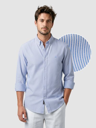 Blue Oxford Striped Shirt
