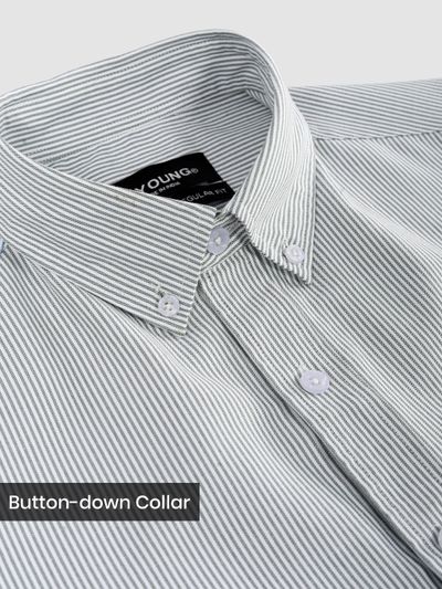 Grey Oxford Striped Shirt