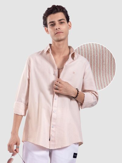 Pink Oxford Striped Shirt