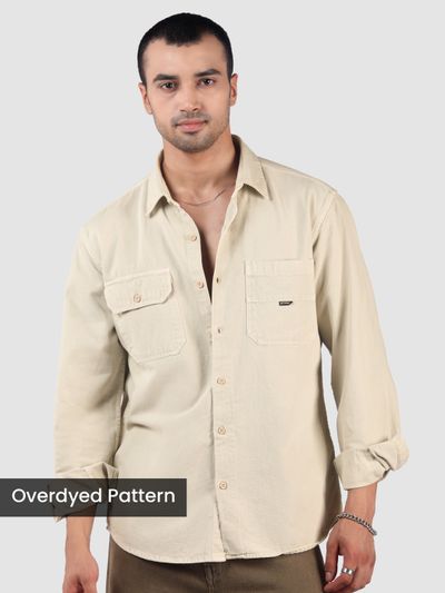 Cream Over Dyed Patch Pocket Shirt 