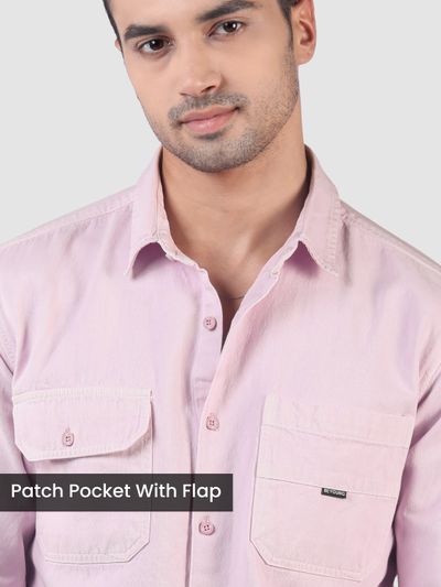 Lilac Dual Over Dyed Patch Pocket Shirt