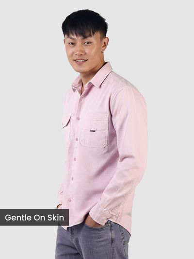 Lilac Dual Over Dyed Patch Pocket Shirt Lilac Dual Over Dyed Patch Pocket Shirt