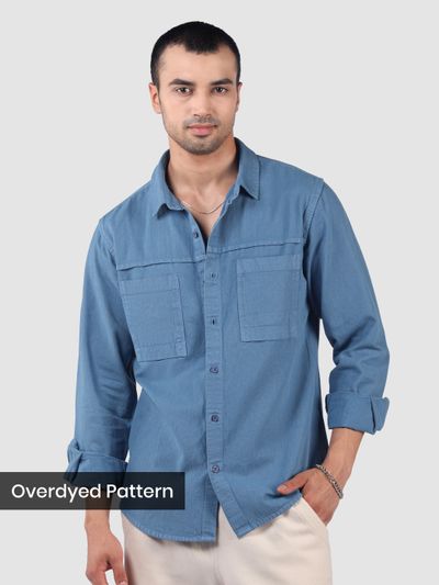 Denim Blue Front Yoke Over Dyed Shirt