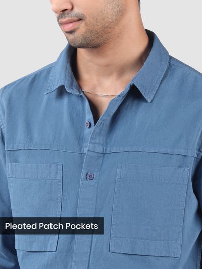 Denim Blue Front Yoke Over Dyed Shirt