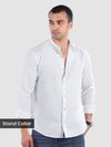White Breezy Stand Collar Shirt