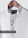 White Breezy Stand Collar Shirt