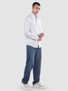 White Breezy Stand Collar Shirt