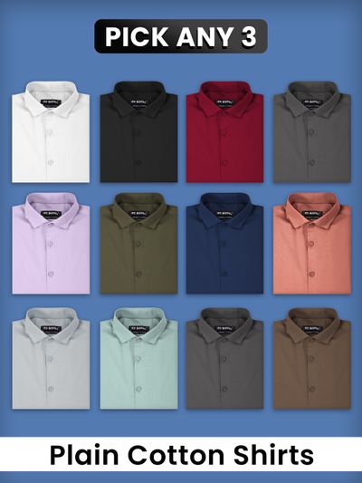 Best plain shirts combo for men online in india, 