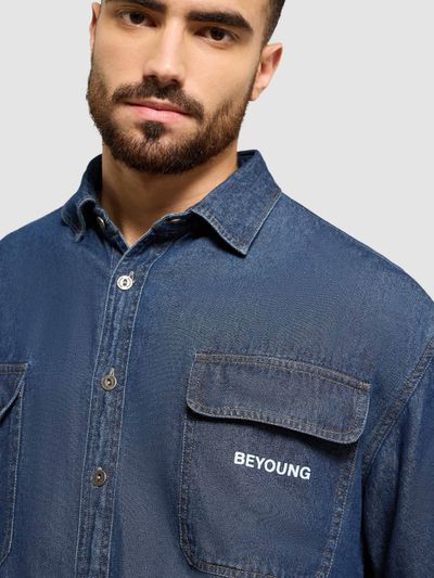 Dark Blue Dual Pocket Denim Shirt