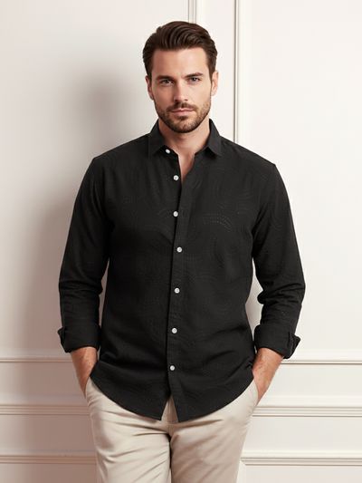 Black Laser Cut Shirt