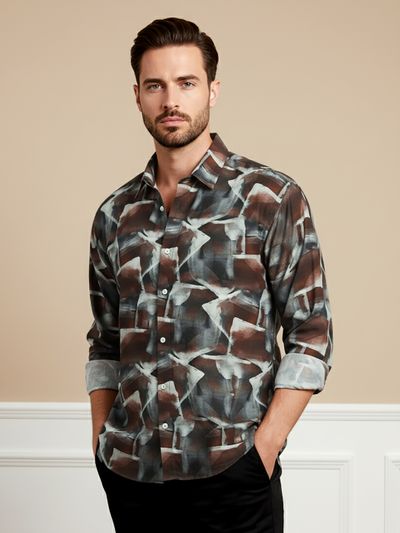 Brown Ethereal Printed Shirt