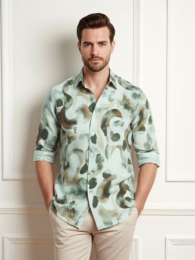 Green Ethereal Printed Shirt