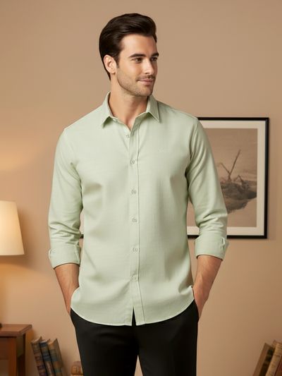 Pista Green Oxford Cotton Shirt