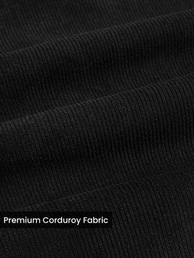 Black Solid Corduroy Shirt