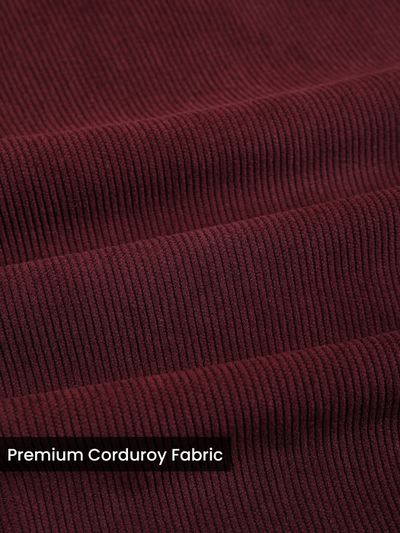 Maroon Solid Corduroy Shirt Wine Solid Corduroy Shirt