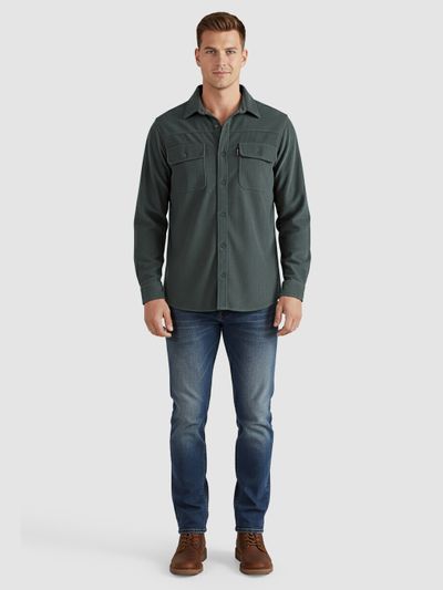 Forest Green Dual Pocket Corduroy Shirt