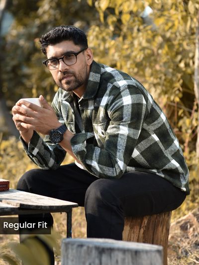 Dark Green Recycled Checked Flannel Shirt Dark Green Recycled Checked Flannel Shirt