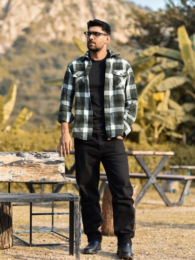 Dark Green Recycled Checked Flannel Shirt Dark Green Recycled Checked Flannel Shirt