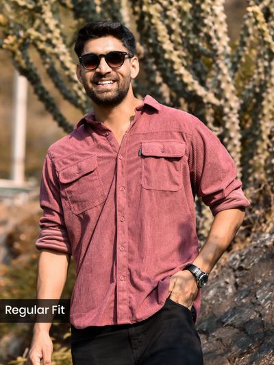 Mauve Dual Pocket Corduroy Shirt Mauve Dual Pocket Corduroy Shirt