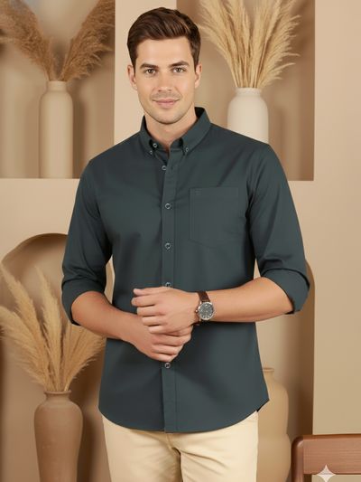 Dark Grey Button Down Oxford Shirts