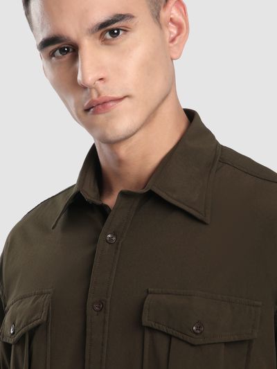 Brown Roll Up Sleeve Shirt Brown Roll Up Sleeve Shirt