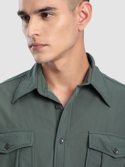 Grey Roll Up Sleeve Shirt Grey  Roll-Up Sleeve Shirt