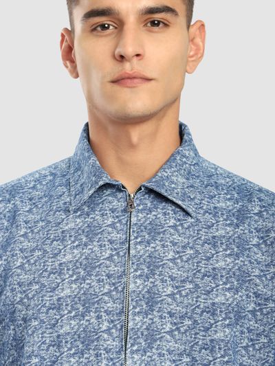 Airforce Blue Color Blast Shacket